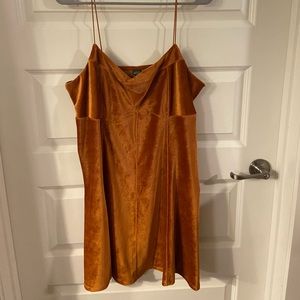 Wild Fable Orange Velvet Skater Dress Size XXL